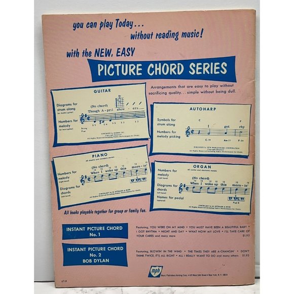Instant Picture Chord Electronic Piano Sheet Music Instruction John Neale 1967 - Picture 4 of 6